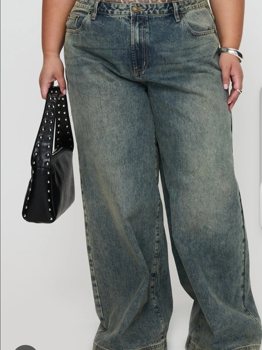 Princess Polly PP-DNM Women's Wide-Leg Jeans Plus  Denim Size 18